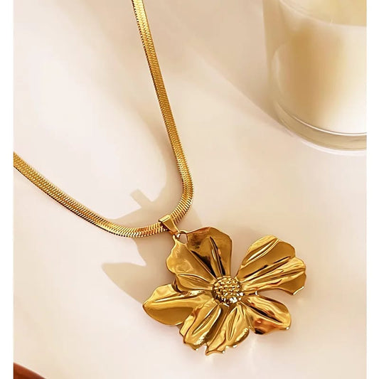 Collier FLEUR - Acier inoxydable