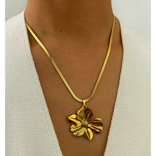 Collier FLEUR - Acier inoxydable